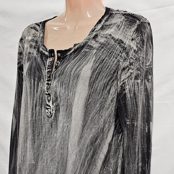 Aratta Silent Journey Women Size M Boho Popover Top Tunic Embroidery Acid Washed - Picture 13 of 14